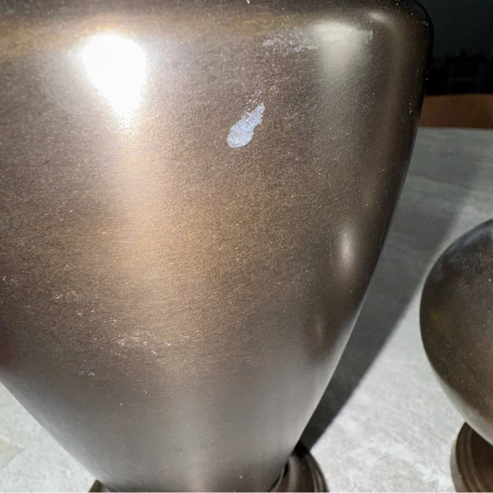 Restoration Hardware Bronze Vase Duo